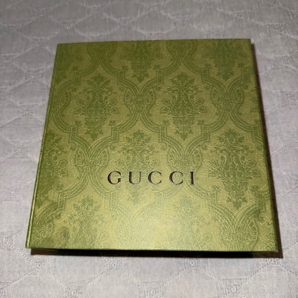 Brand New Gucci box with magnetic closure and Gucci tissue paper
